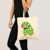 Tattoo van groene ringneparrot tote bag (Voorkant (product))