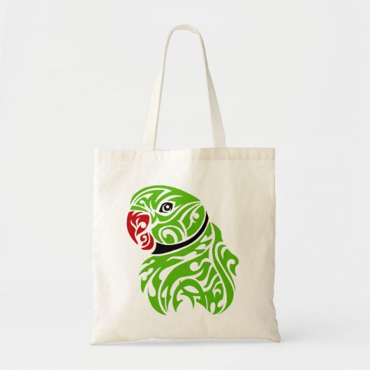 Tattoo van groene ringneparrot tote bag (Voorkant)