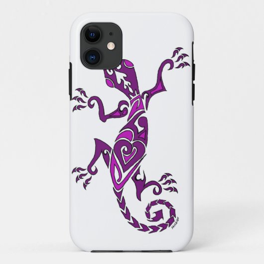Tattoo van hagedis/henna in paars Case-Mate iPhone case (Achterkant)