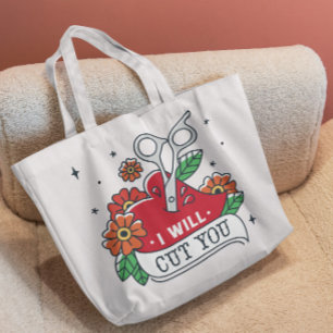Tattoo van hairdresser tote bag