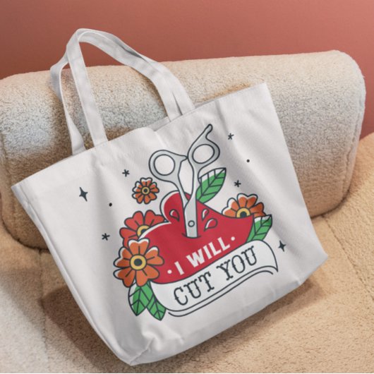 Tattoo van hairdresser tote bag
