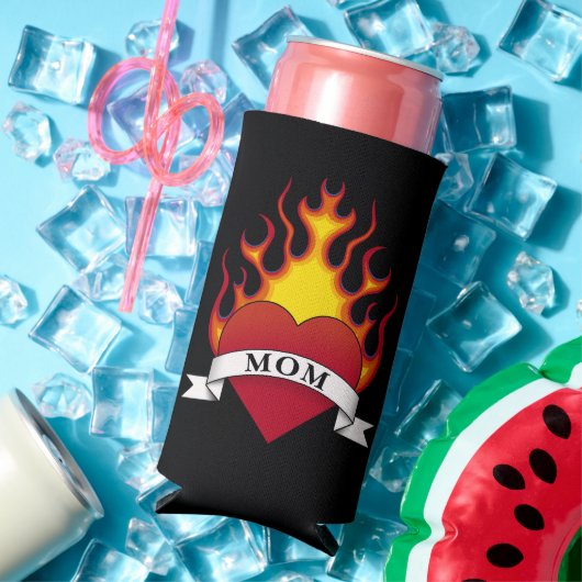 Tattoo van hart-mam seltzer blikjeskoeler (Insitu Zomer)