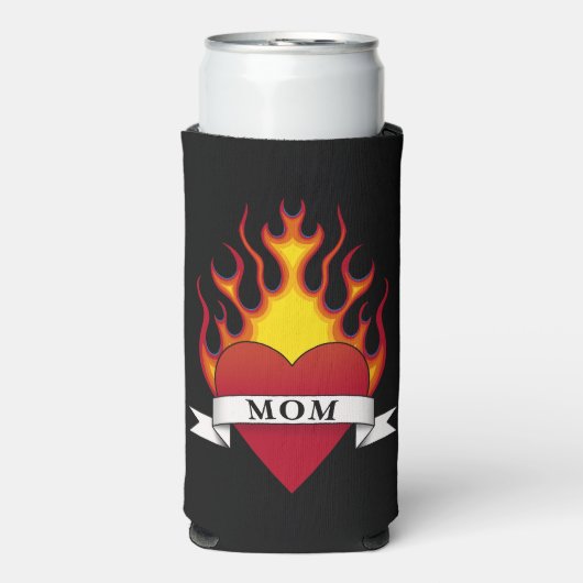 Tattoo van hart-mam seltzer blikjeskoeler (Seltzer Voorkant)