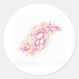 Tattoo van het hart met Bloemen Ronde Sticker