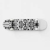 Tattoo van het polynesiaanse tribaalmasker van Tik Persoonlijk Skateboard (Horizontaal)