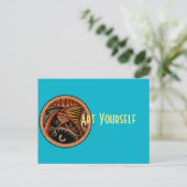 Tattoo van hout briefkaart (Staand voorkant)
