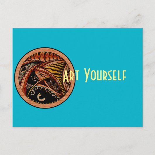 Tattoo van hout briefkaart (Voorkant)