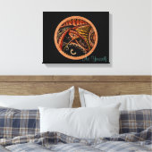 Tattoo van hout canvas afdruk (Insitu (Slaapkamer))