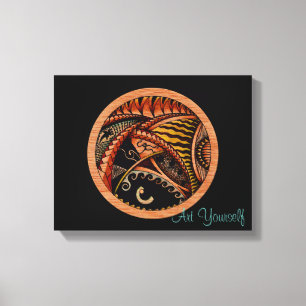 Tattoo van hout canvas afdruk