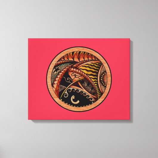 Tattoo van hout canvas afdruk (Voorkant)