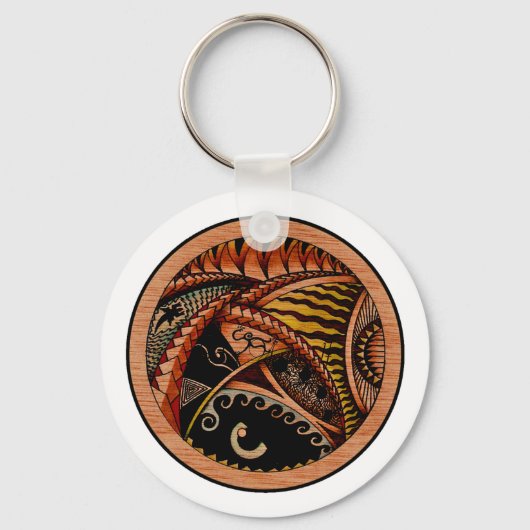 Tattoo van hout sleutelhanger (Voorkant)