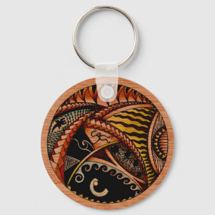 Tattoo van hout sleutelhanger