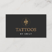 Tattoo van Jouw naam Elegant Mystic Snake Black Visitekaartje (Voorkant)