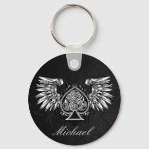 Tattoo van leder Stedelijk Winged Celtic Knot Sleu Sleutelhanger