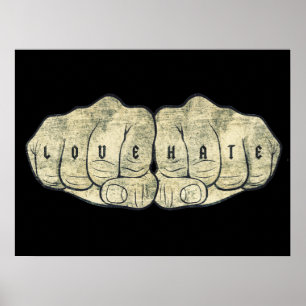 Tattoo van liefde en haat poster