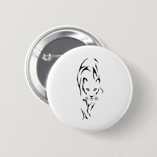 Tattoo van Lioness silhouette Ronde Button 5,7 Cm (Voorkant /achterkant)