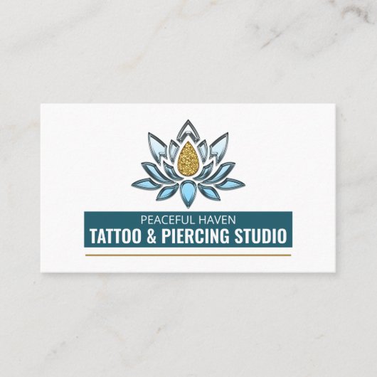 Tattoo van Lotus, tatoïde en borst Visitekaartje (Voorkant)