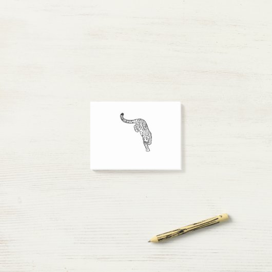 Tattoo van luipaard  post-it® notes (Op bureau)