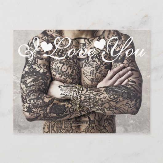 Tattoo van mannelijk lichaam Foto van mij Briefkaart (Voorkant)