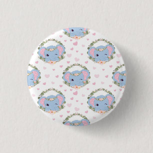 Tattoo van olifanten en ventilatoren ronde button 3,2 cm