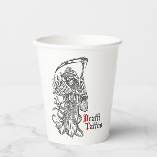 Tattoo van overlijden papieren bekers (Voorkant)