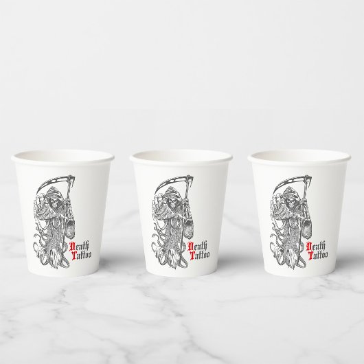 Tattoo van overlijden papieren bekers