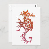 Tattoo van rode en Oranje zeepaarden Briefkaart (Voorkant / Achterkant)