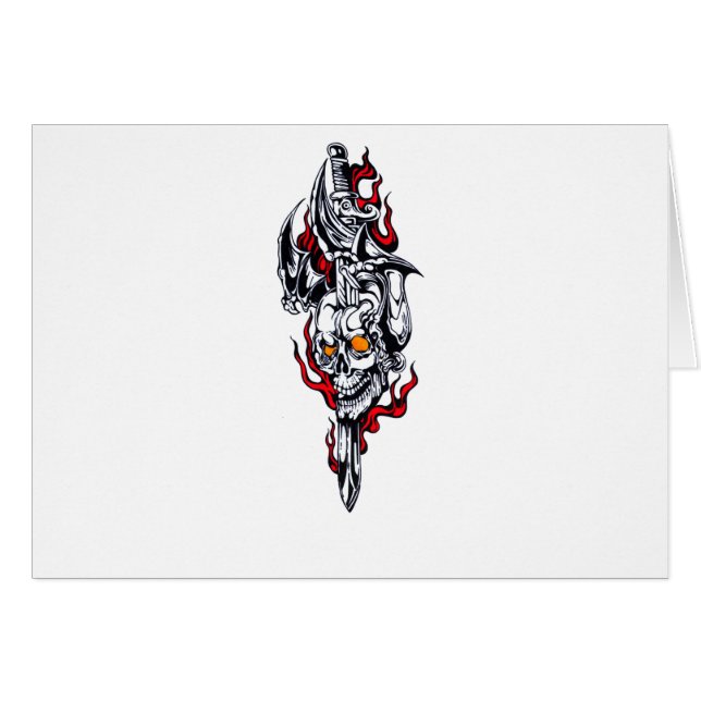 Tattoo van stammen met de schedel (Voorkant Horizontaal)