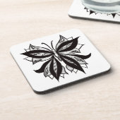 Tattoo van vlinder en witte tribale vlinder bier onderzetter (Linkerzijde)