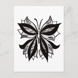Tattoo van vlinder en witte tribale vlinder briefkaart