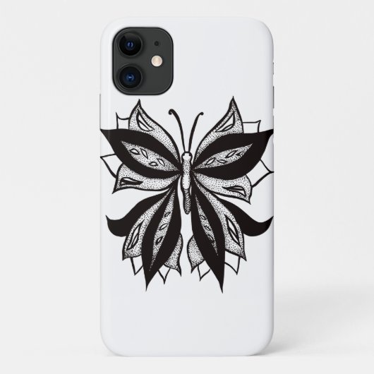 Tattoo van vlinder en witte tribale vlinder Case-Mate iPhone case (Achterkant)