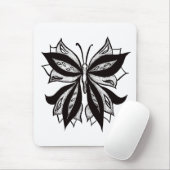 Tattoo van vlinder en witte tribale vlinder muismat (Met muis)