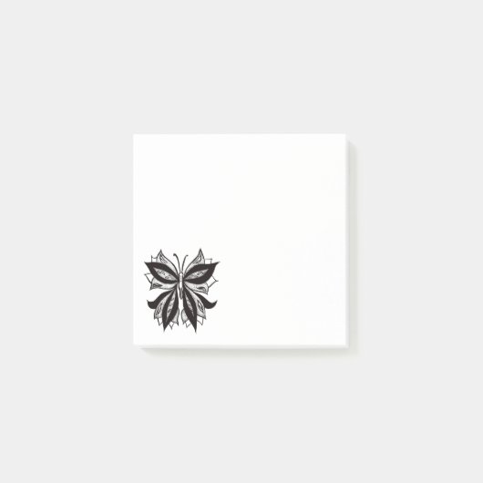 Tattoo van vlinder en witte tribale vlinder post-it® notes (Voorkant)