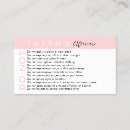 Tattoo vermijdt geen adviezen na de zorg visitekaartje