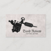 Tattoo Vintage zwart Tattoo Pistool Visitekaartje (Voorkant)