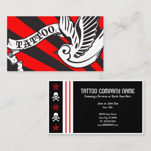 tattoo visitekaartje (Voorkant / Achterkant)