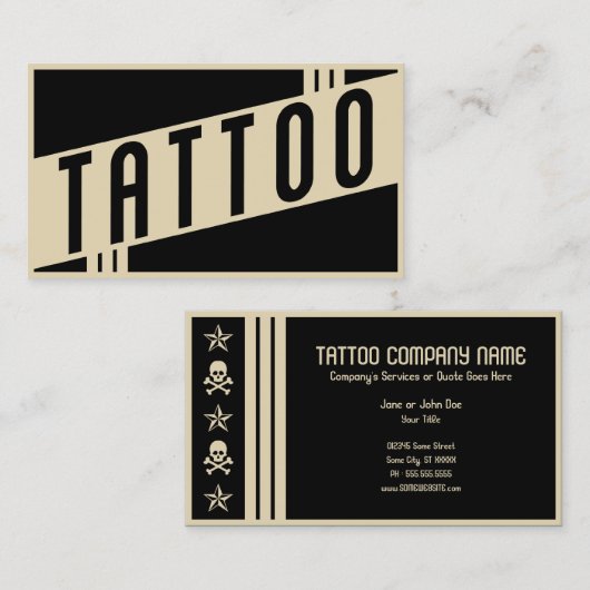 tattoo visitekaartje (Voorkant / Achterkant)