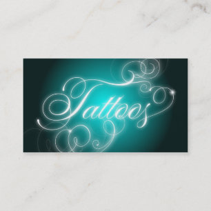 Tattoo Visitekaartje Elegant Flourish Glow