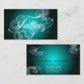 Tattoo Visitekaartje Elegant Flourish Glow (Voorkant / Achterkant)