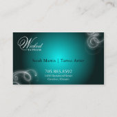 Tattoo Visitekaartje Elegant Flourish Glow (Achterkant)