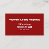 Tattoo Visitekaartje Rood Rozengrijs (Achterkant)