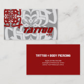 Tattoo Visitekaartje Tribal Red Gray (Voorkant / Achterkant)
