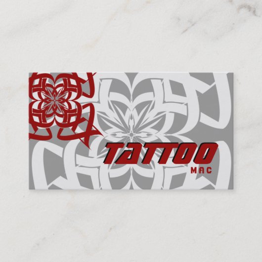 Tattoo Visitekaartje Tribal Red Gray (Voorkant)