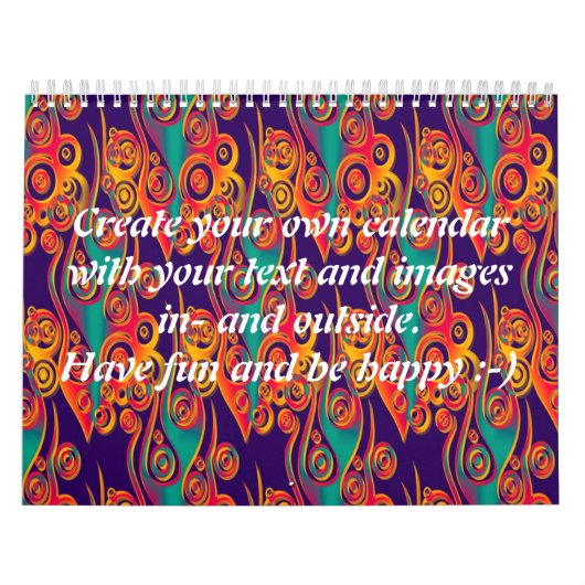 Tattoo vlammenpatroon + jouw tekst & afbeeldingen kalender (Hoes)