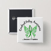 Tattoo vlinder 6.1 Graal Palsy Vierkante Button 5,1 Cm (Voorkant /achterkant)