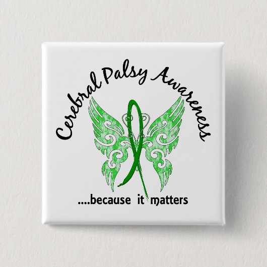 Tattoo vlinder 6.1 Graal Palsy Vierkante Button 5,1 Cm (Voorkant)