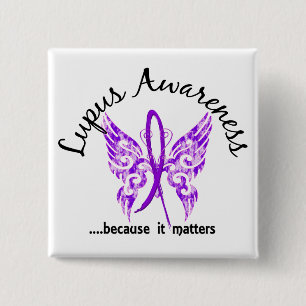 Tattoo vlinder 6.1 Lupus Vierkante Button 5,1 Cm