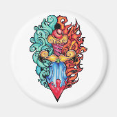 Tattoo voor brand en water Dagger Magneet (Voorkant)