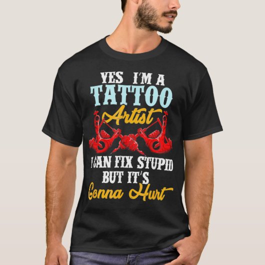 Tattoo voor een overloop van inkt en Tattoo arties T-shirt (Voorkant)