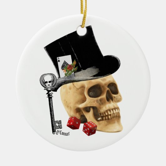 Tattoo voor gothische gambler keramisch ornament (Voorkant)